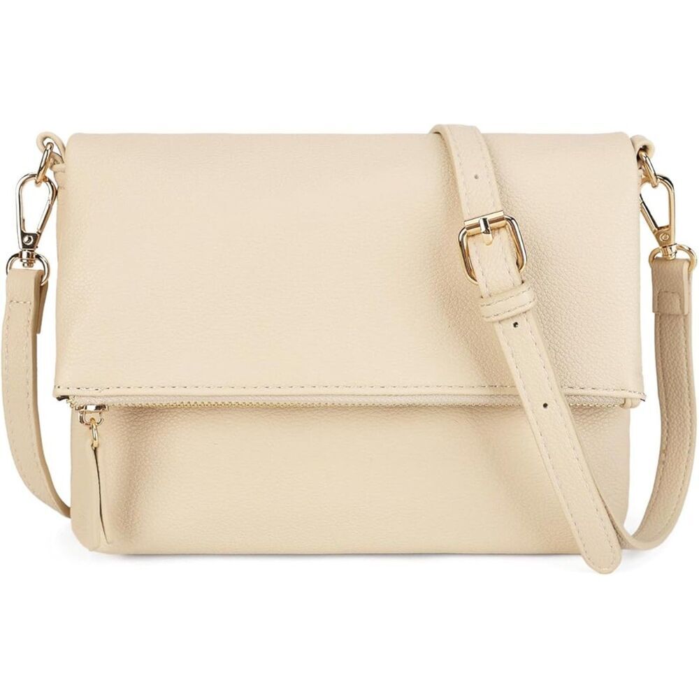 Women Apricot Imported PU Leather Fashion Cross Body Purse Shoulder Bag